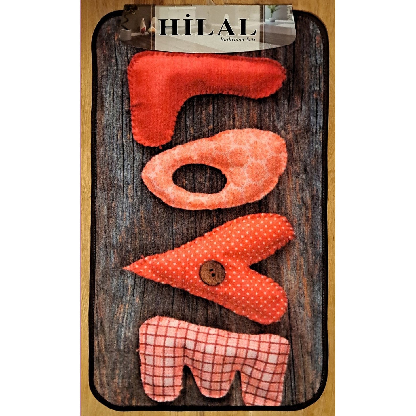 HILAL 3D fürdőszobaszőnyeg LOVE